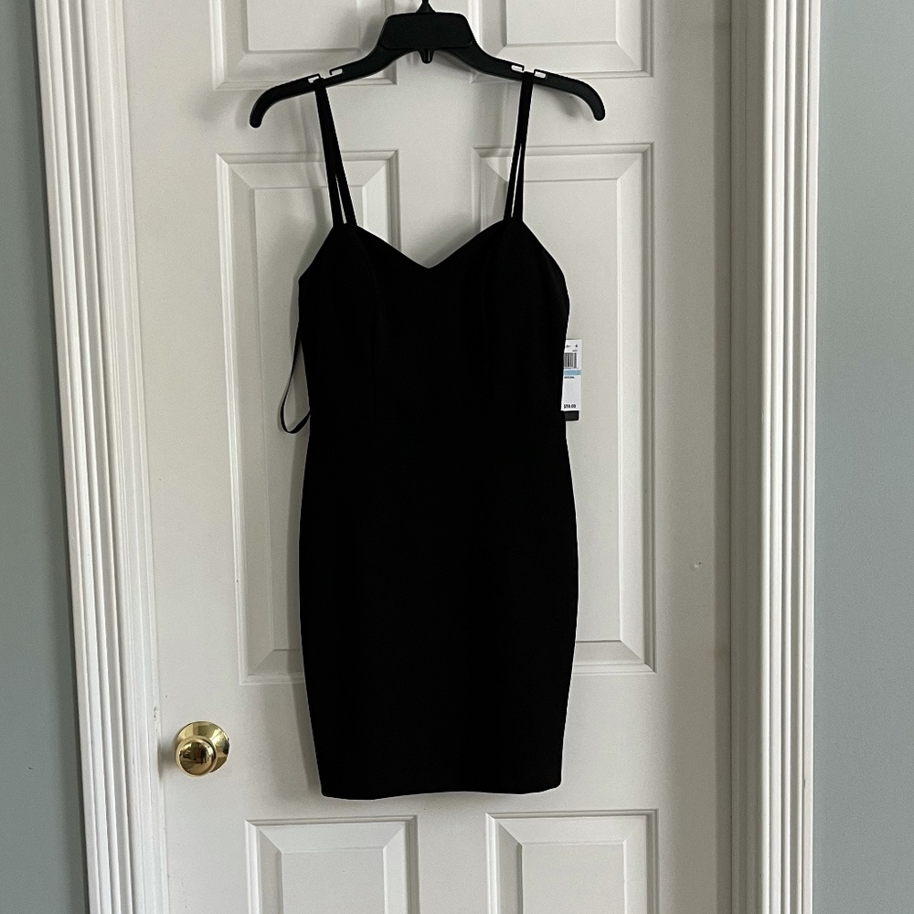 Macys City Studio Core Social little black dress with back cutouts